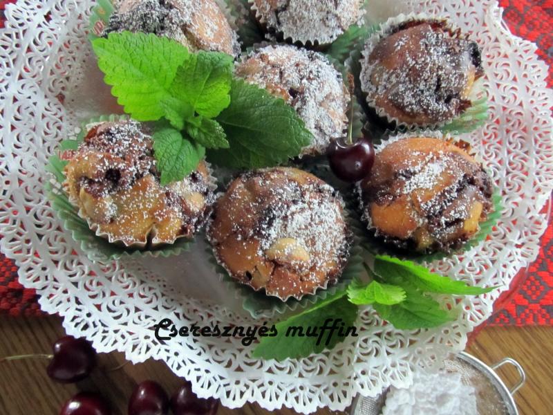 Cseresznyés muffin